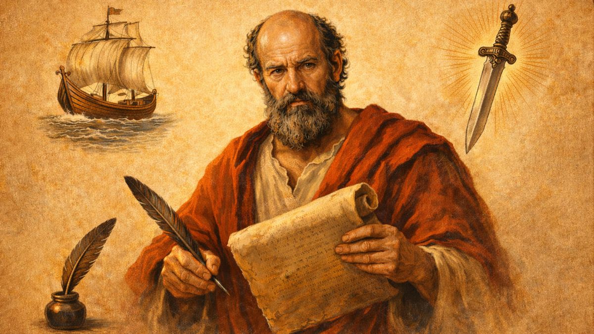 Apóstolo Paulo escrevendo as Epístolas