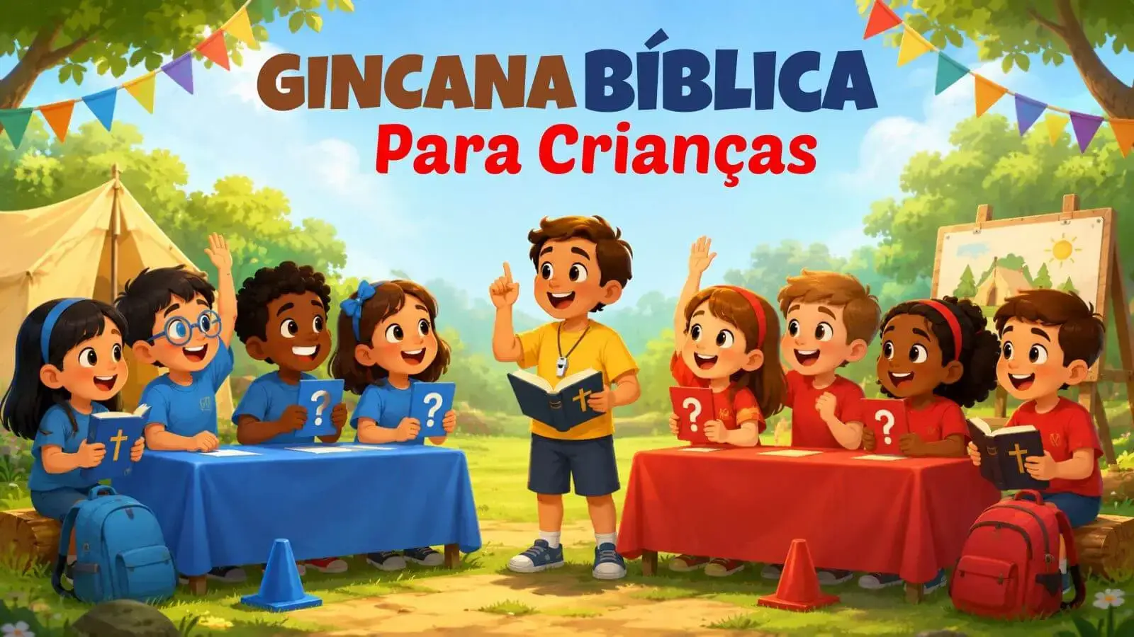 Gincana bíblica infantil com 30 perguntas para acampamento, EBD e culto infantil