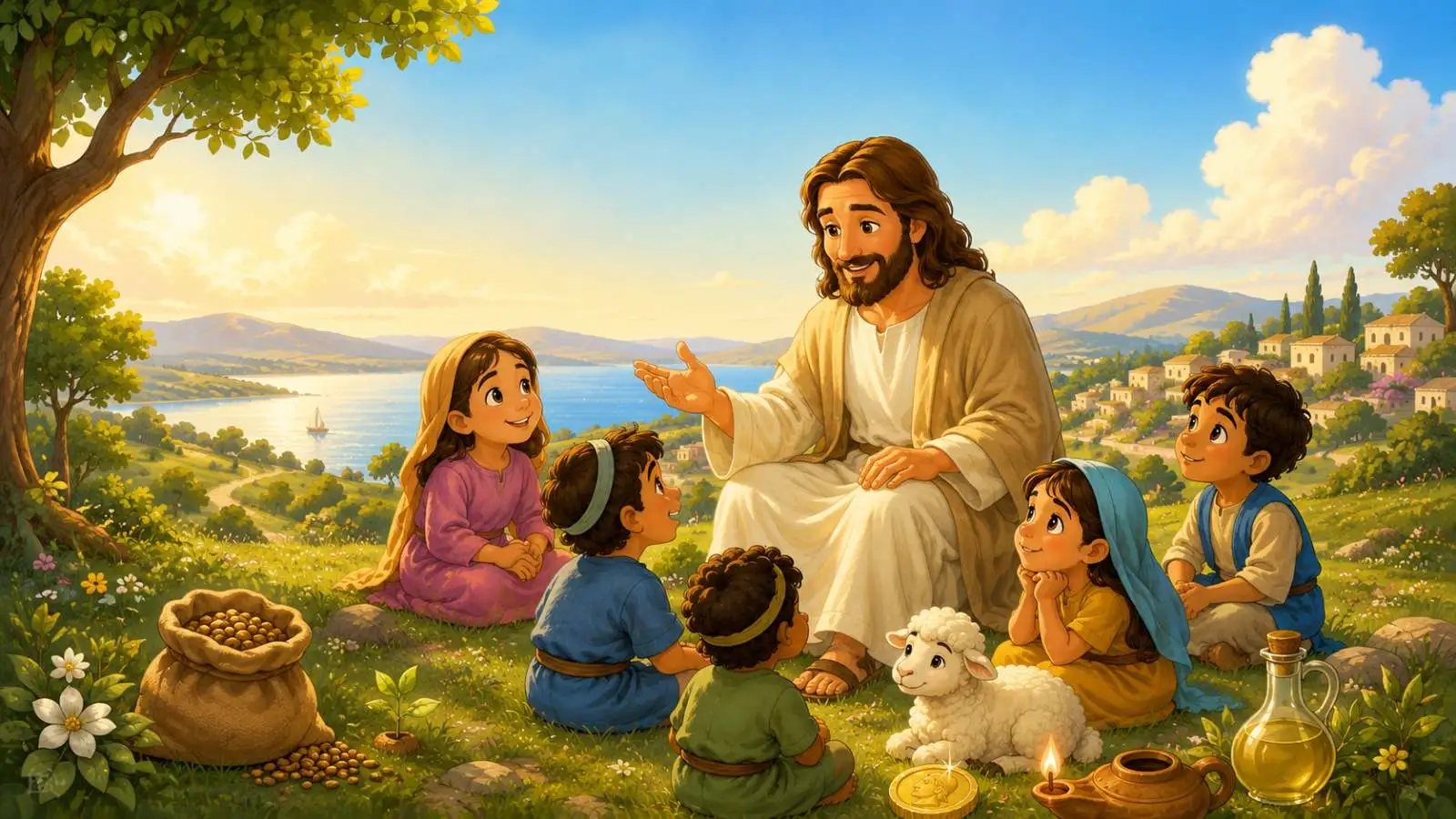 Parábolas de Jesus para crianças – capa do quiz bíblico infantil